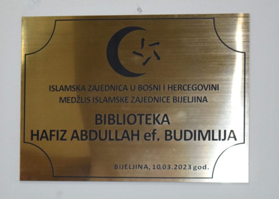 Biblioteka u Bijeljini nosi ime po hafizu Abdullah-ef. Budimliji